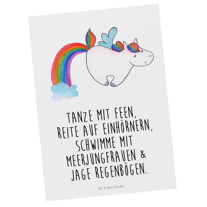 Postkarte Einhorn Fliegendes Pferd