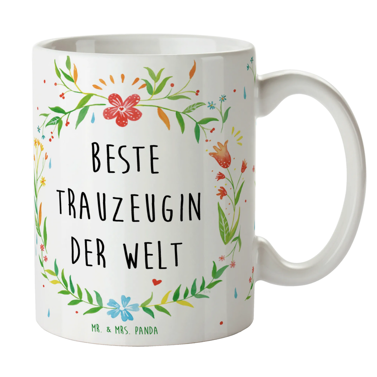 Mug Trauzeugin flower love sea of flowers flower meadow