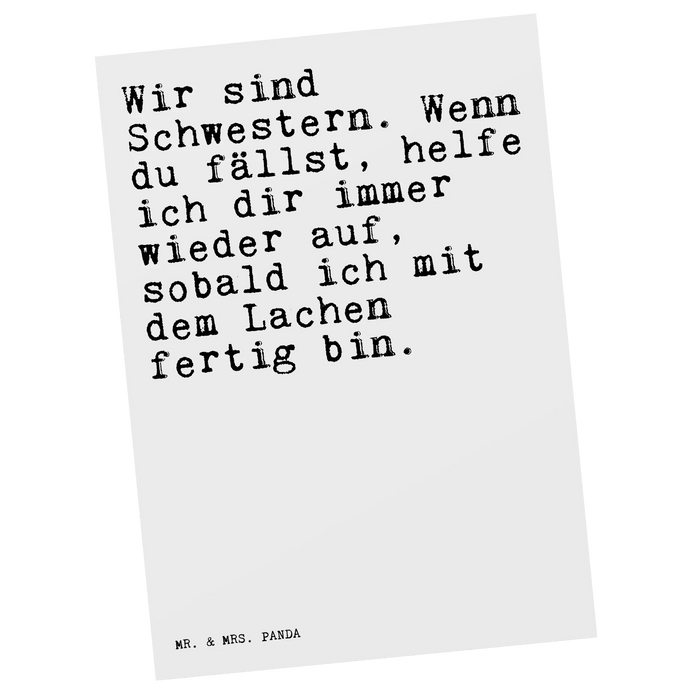Postcard Wir sind Schwestern. Wenn...