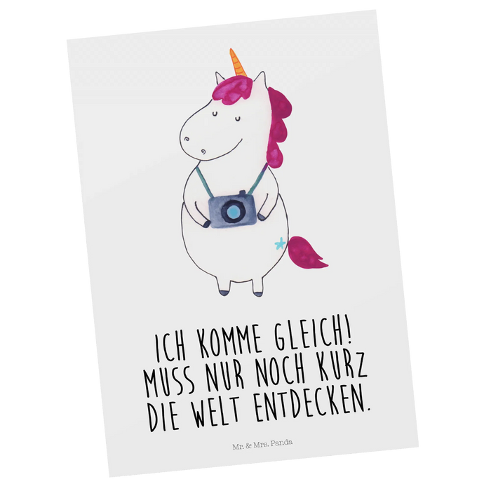 Postkarte Einhorn Fotograf