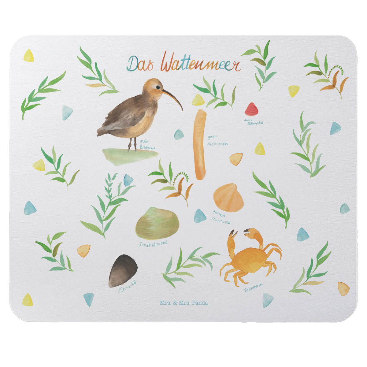 Mouse mat Wadden Sea Gift, Office, Study, Motif, saying, Student, PC, Print, Work, Mouse, mousepad, Pad, fun, Mouse Pad, Nature, joy of life, love, Shell, North Sea, Lake, Gift Maritime, Wadden Sea, Decoration Bathroom, Sea, Baltic Sea, Birds, Ebb, Nature Motif, Flood
