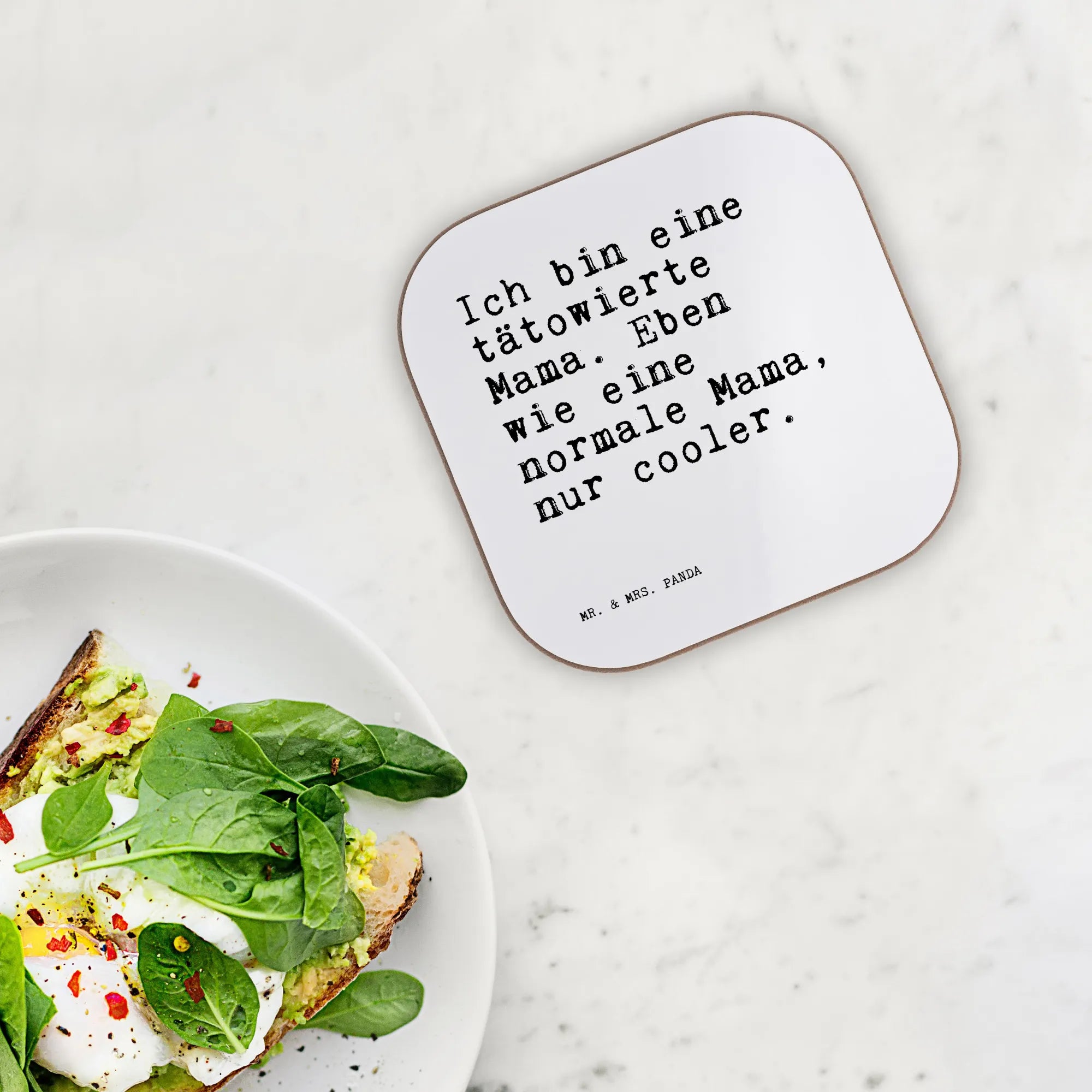 Square coaster Ich bin eine tätowierte... saying, sayings, wisdom, quotes, Sayings Proverbs Wisdom Quotes Funny Wisdom Words