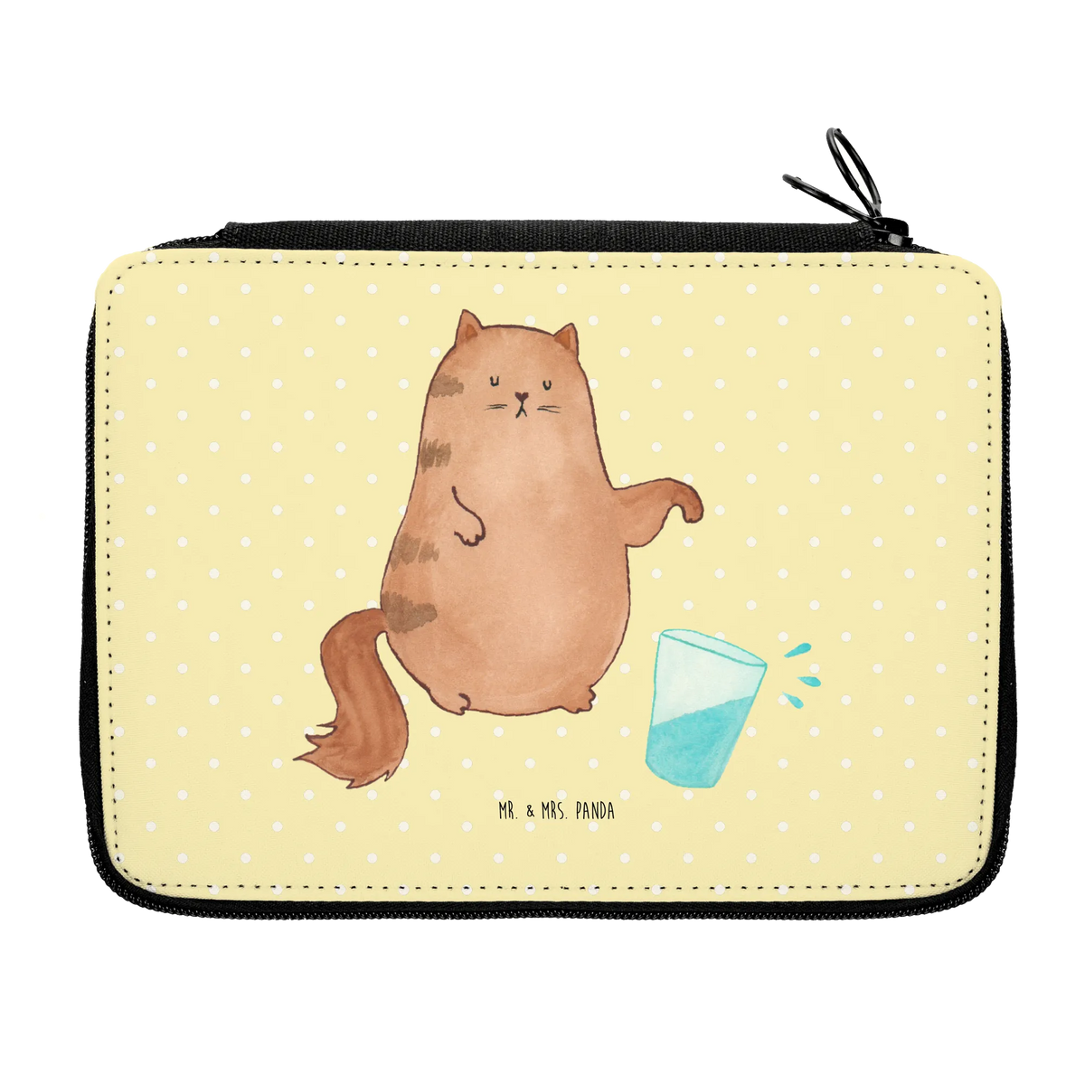 Leather folder Cat water glass
