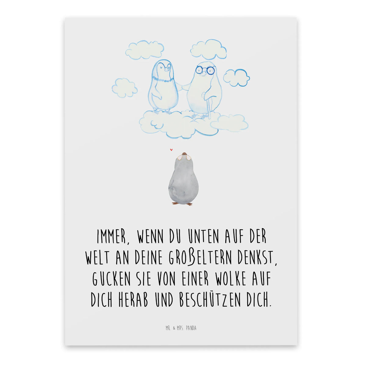 Condolence card Penguin Grandparents Mourning, Funeral, Condolences, Map, grandpa, Funeral card, loss, condolence card, grandma, grandparents