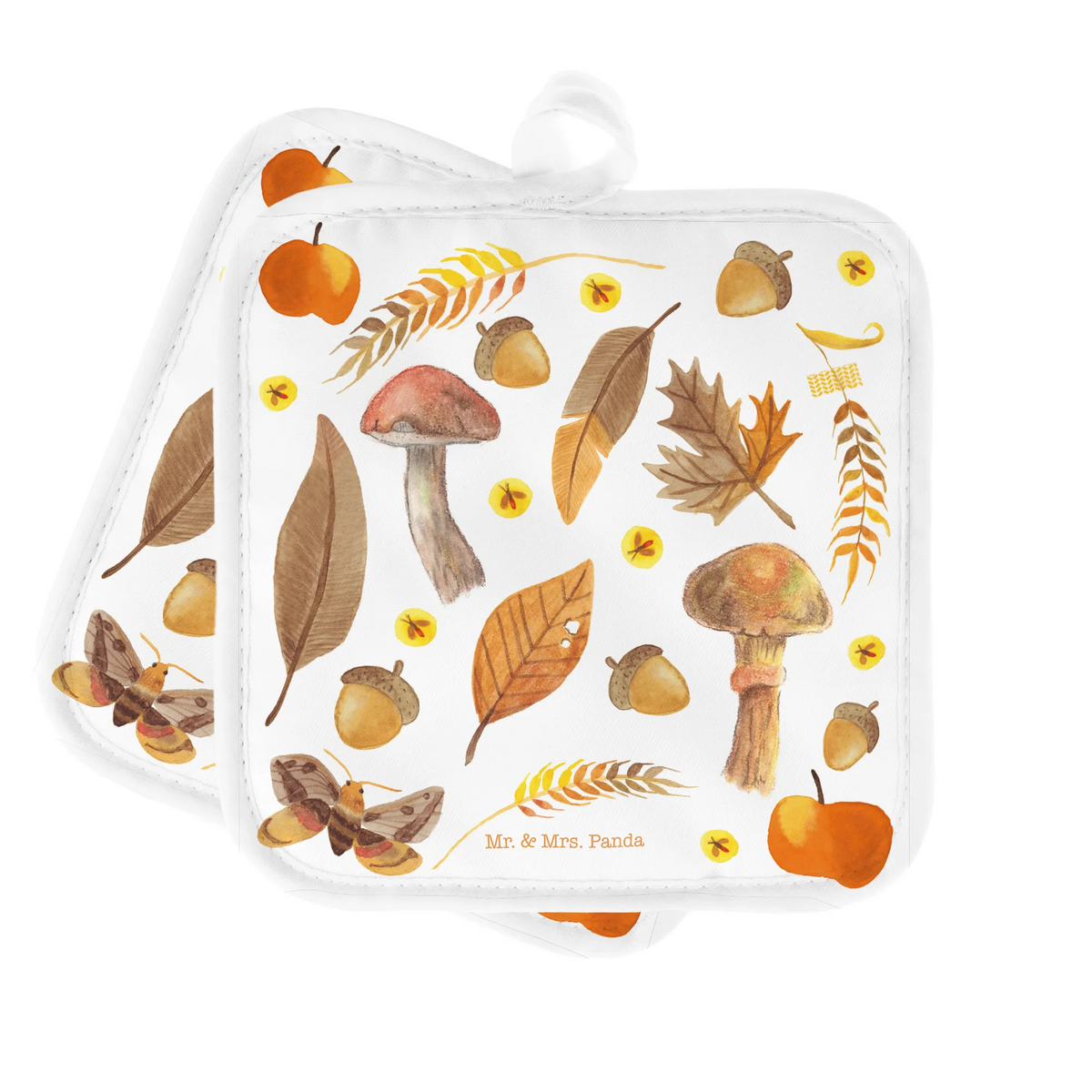 2er Set Topflappen  Herbst Topflappen im Doppelpack, topfhalter, Topflappen Set, Topflappenset, Kochlappen, Topflappen, Topflappen 2er Set, 2er Set Topflappen, Doppel Topflappen, Ofenlappen, Zwei Topflappen, Topfuntersetzer, Dekoration, Abenteuer, Natur, Outdoor, Blumen Deko, Frühlings Deko, Sommer Deko, positive Botschaft, Naturliebhaber, Jahreszeit Motiv, Herbst, Blätter, Blatt, Herbstlaub, September, Oktober, Pilze, Geschenk Natur, Naturmotiv, November