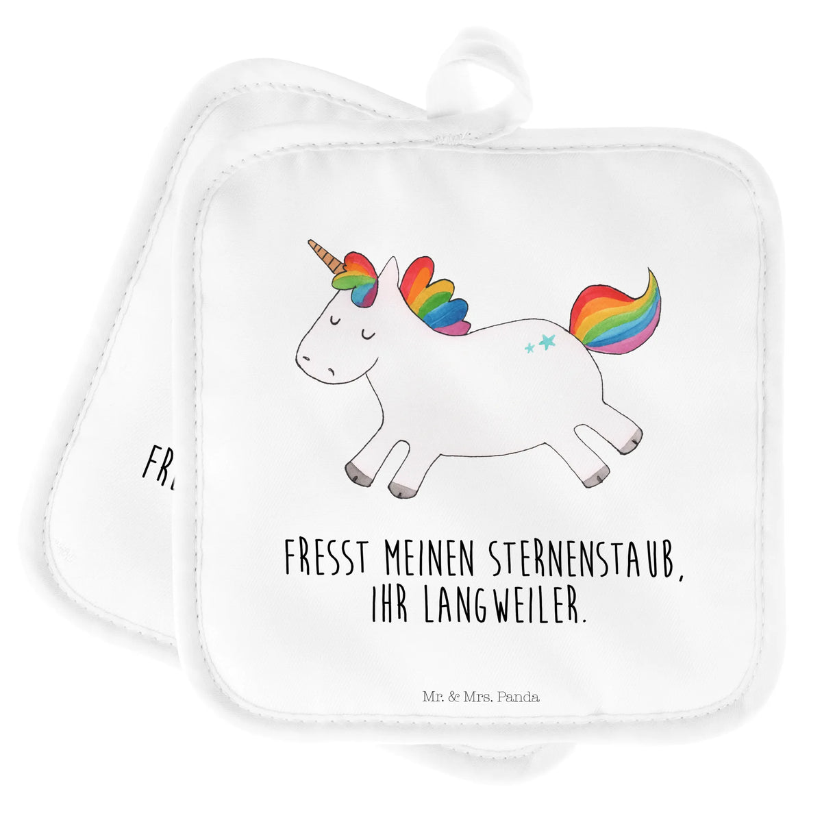 2er Set Topflappen  Einhorn Happy topfhalter, Topflappen Set, Topfuntersetzer, Ofenlappen, Topflappen 2er Set, 2er Set Topflappen, Topflappen im Doppelpack, Topflappenset, Zwei Topflappen, Doppel Topflappen, Kochlappen, Topflappen, Unicorn, Einhorn, Einhörner, Einhorn Deko, Lächeln, Freude, glücklich, Witzig, Lebensfreude, Fröhlich, Lachen, Spaß, Spannend