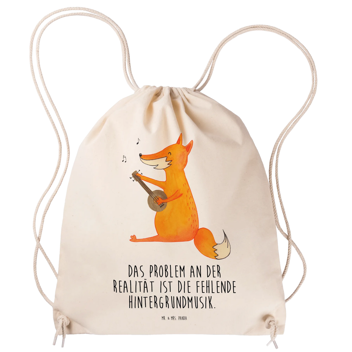 Drawstring bag Fox guitar animal lover, foxes, forest wildlife, clever as a fox, music saying, gift musician, singer, musician, guitar