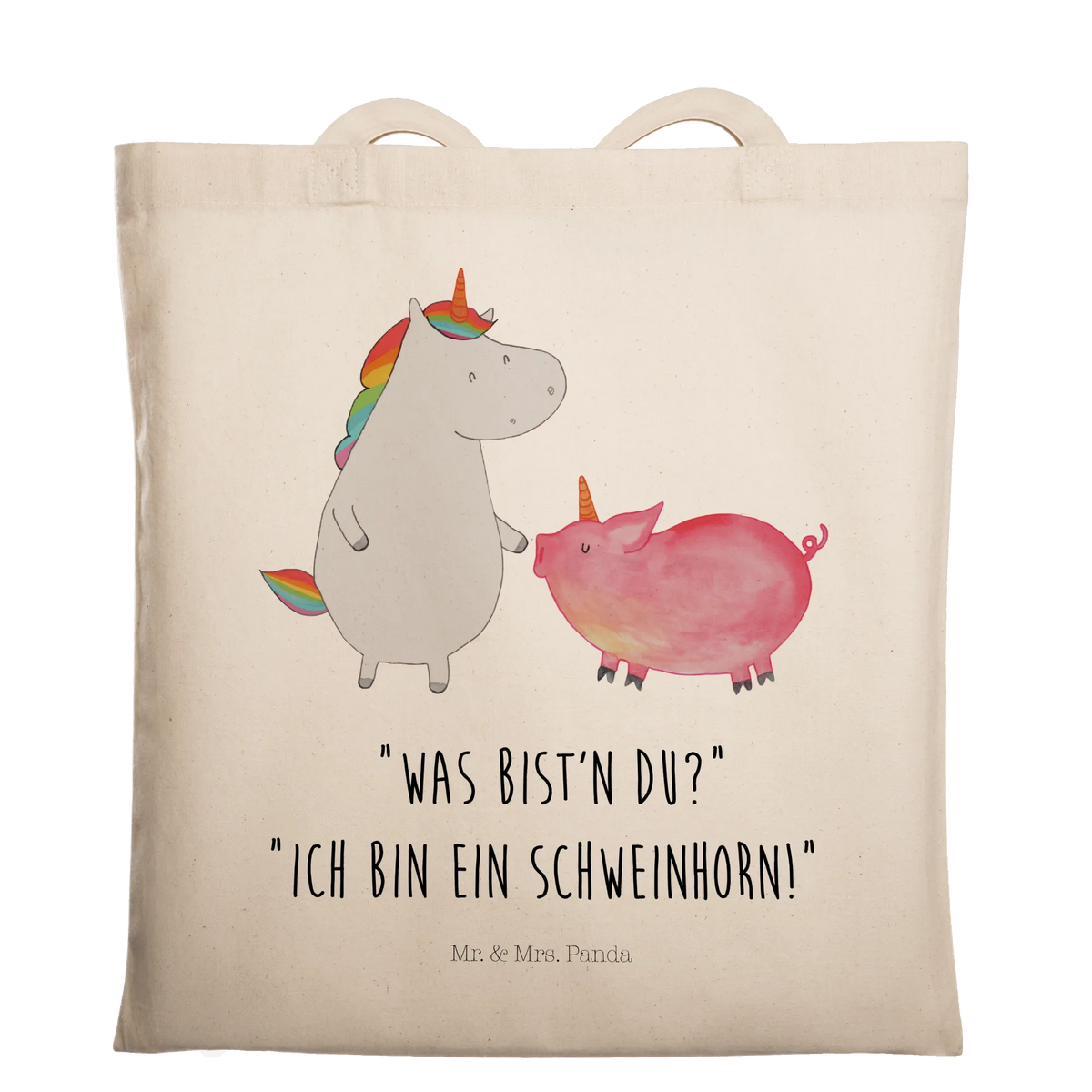 Tragetasche Einhorn Schwein