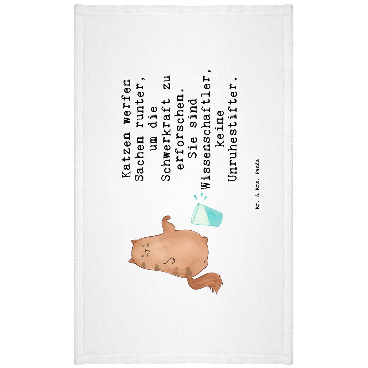 Hand towel Cat water glass