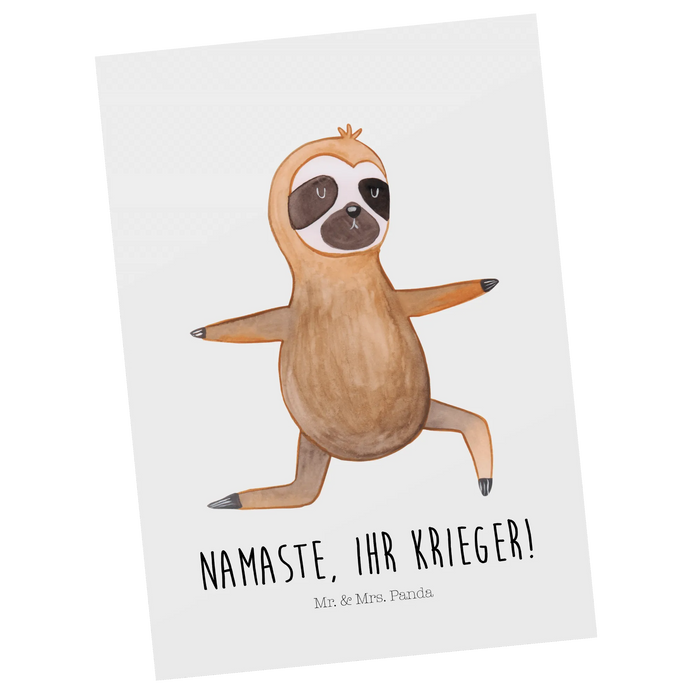 Postkarte Faultier Yoga