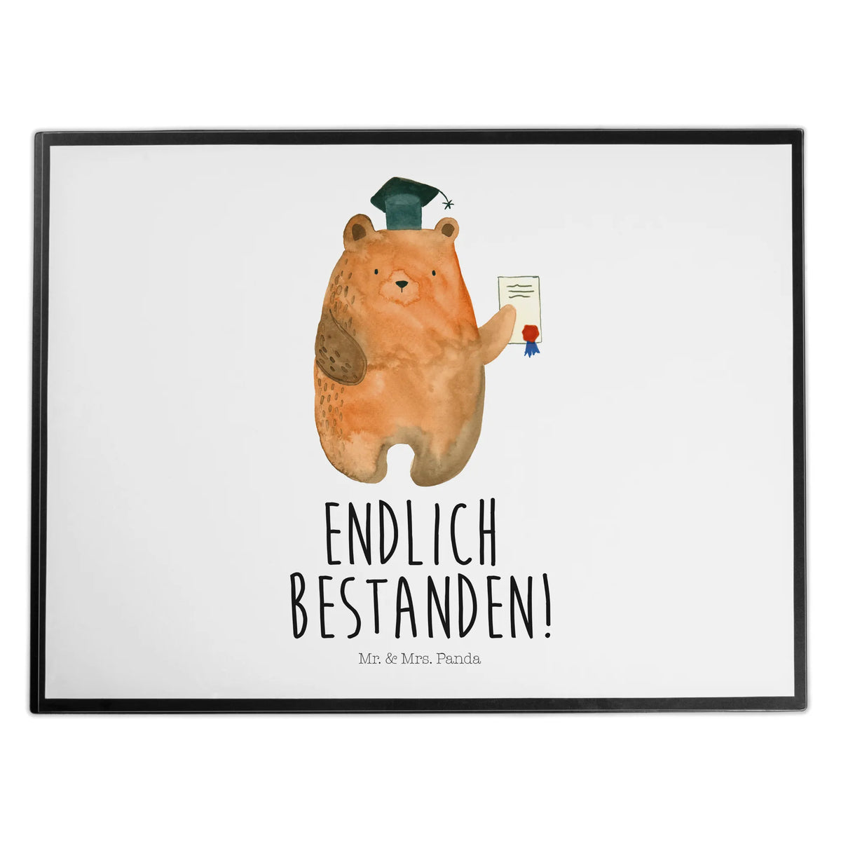 Schreibtischunterlage Bär Prüfung