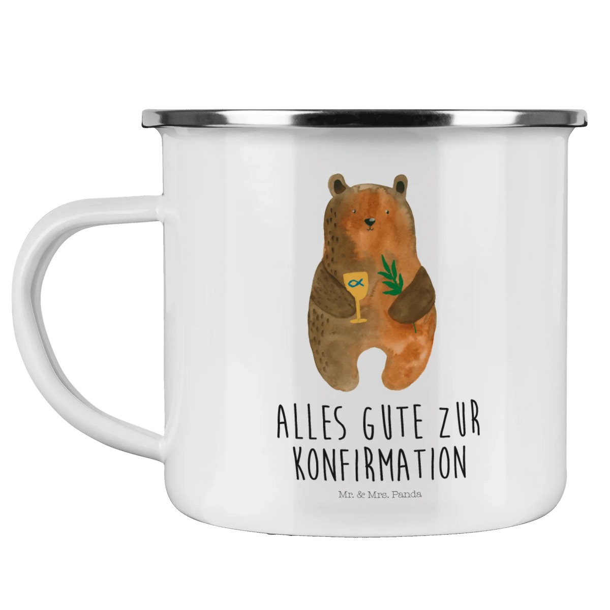 Camping Emaille Tasse Bär Konfirmation Emaille Tasse, metallbecher, Outdoor Tasse, Kaffeepott, Blechtasse, Outdoor Becher, wanderbecher, Campingtasse, Campingbecher, blechbecher, Haferl, Tasse Emaille, Emailletasse, outdoortasse, emaillebecher, Reisebecher, Emaille Becher, wandertasse, Pott, Teetasse, becher emaille, reisetasse, Motivtasse, Teebecher, Teddy, Bär, Teddybär, Gottesdienst, Konfirmation, Evangelisch, Kirche