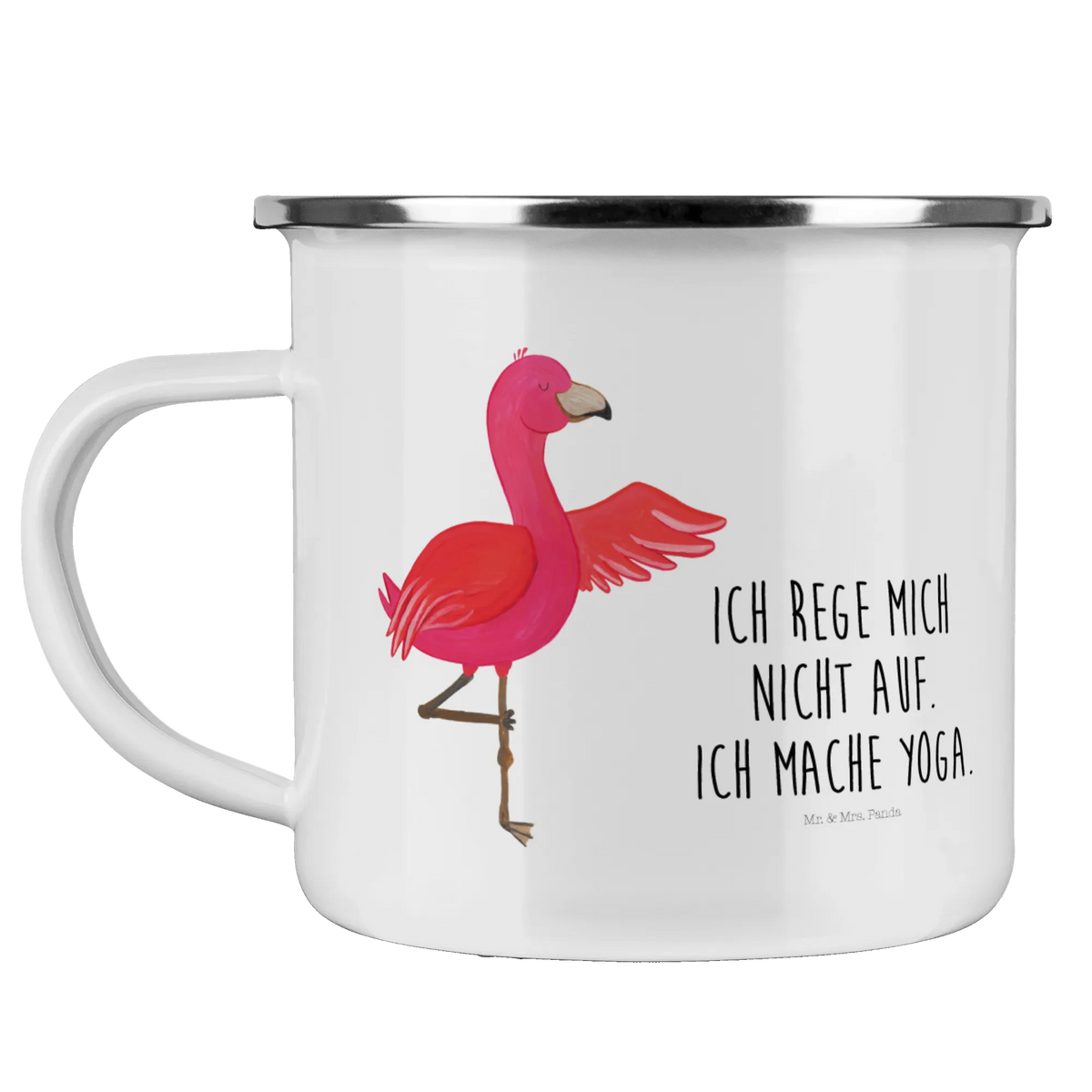 Camping Emaille Tasse Flamingo Yoga Teetasse, Campingtasse, Pott, Emaille Becher, emaillebecher, Motivtasse, Campingbecher, blechbecher, wandertasse, Emailletasse, Haferl, wanderbecher, Teebecher, Blechtasse, Reisebecher, Emaille Tasse, becher emaille, Outdoor Tasse, Kaffeepott, Outdoor Becher, outdoortasse, reisetasse, Tasse Emaille, metallbecher, Flamingo, Tiefenentspannung, Namaste, Entspannung, Yoga, Aufregen, Yoga-Übung, Achtsamkeit, Ärger, Vogel