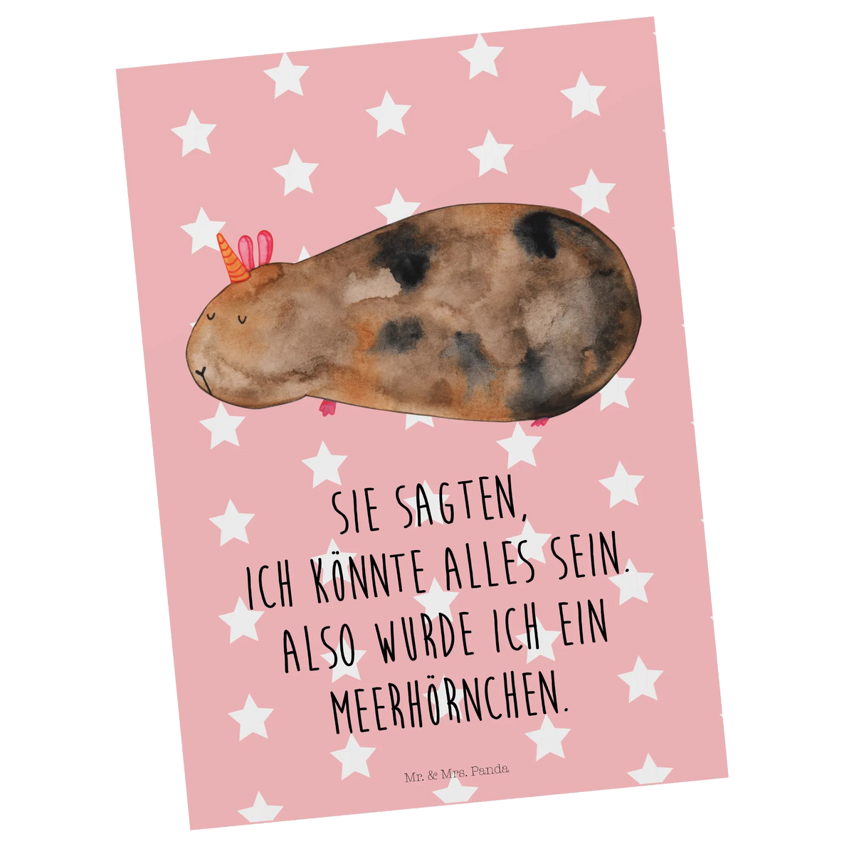 Postkarte Einhorn Meerschweinchen