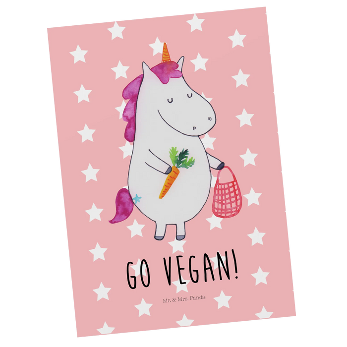 Postkarte Einhorn Vegan