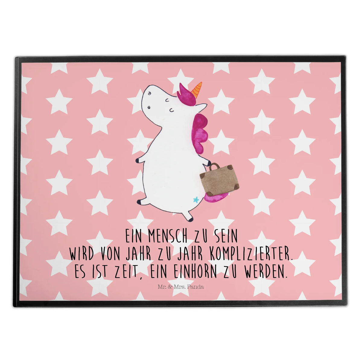 Schreibtischunterlage Einhorn Koffer
