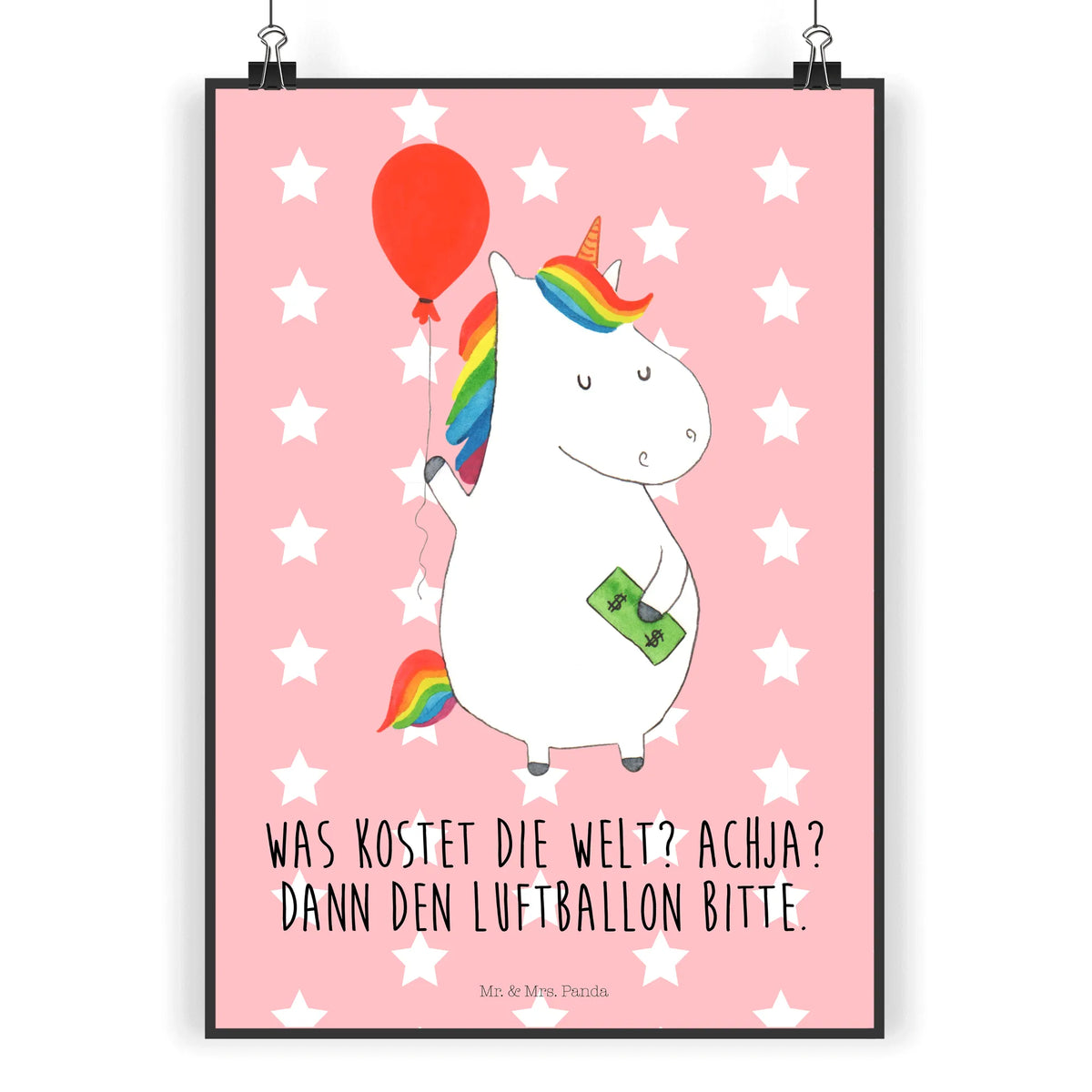 Poster Einhorn Luftballon