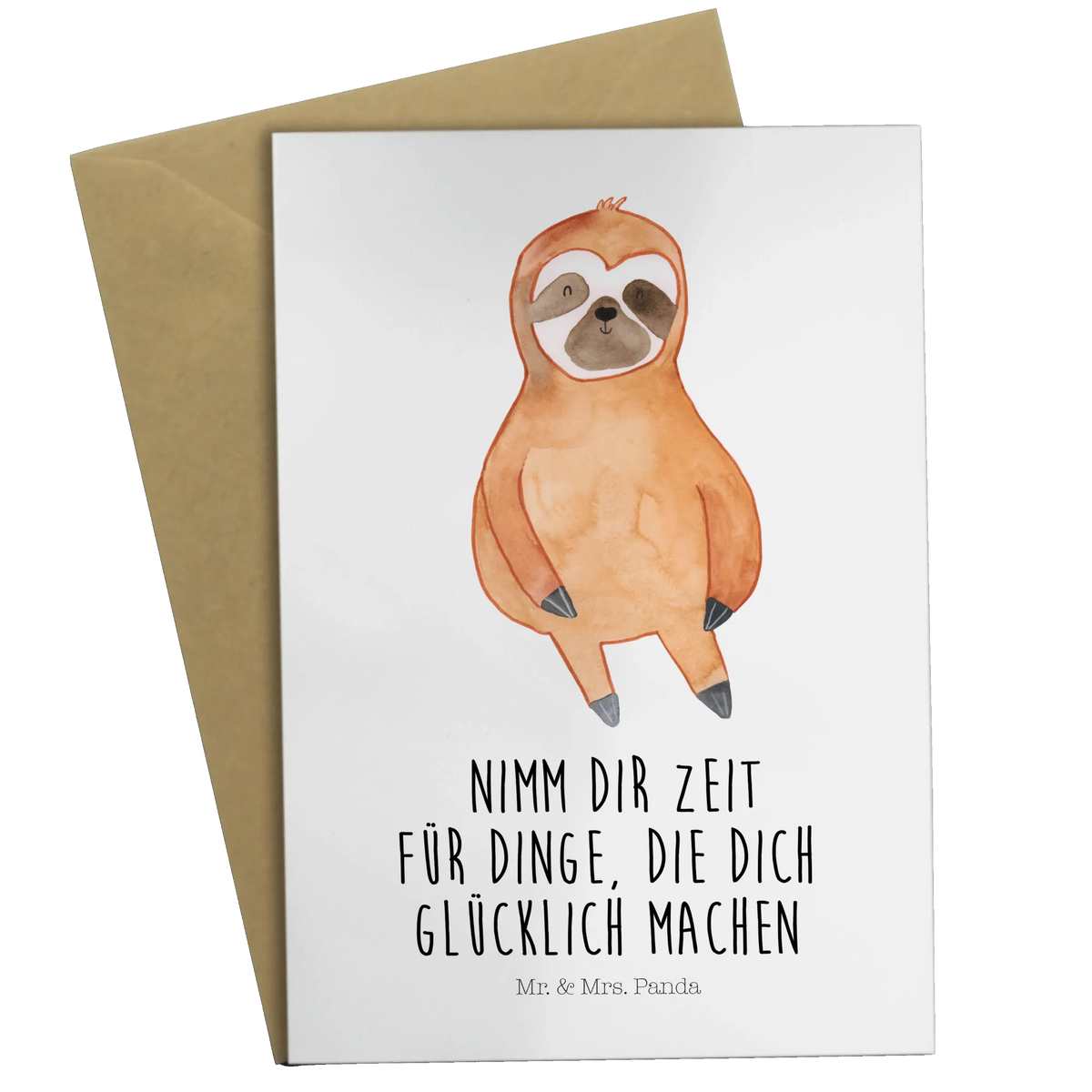 Grußkarte Faultier Zufrieden