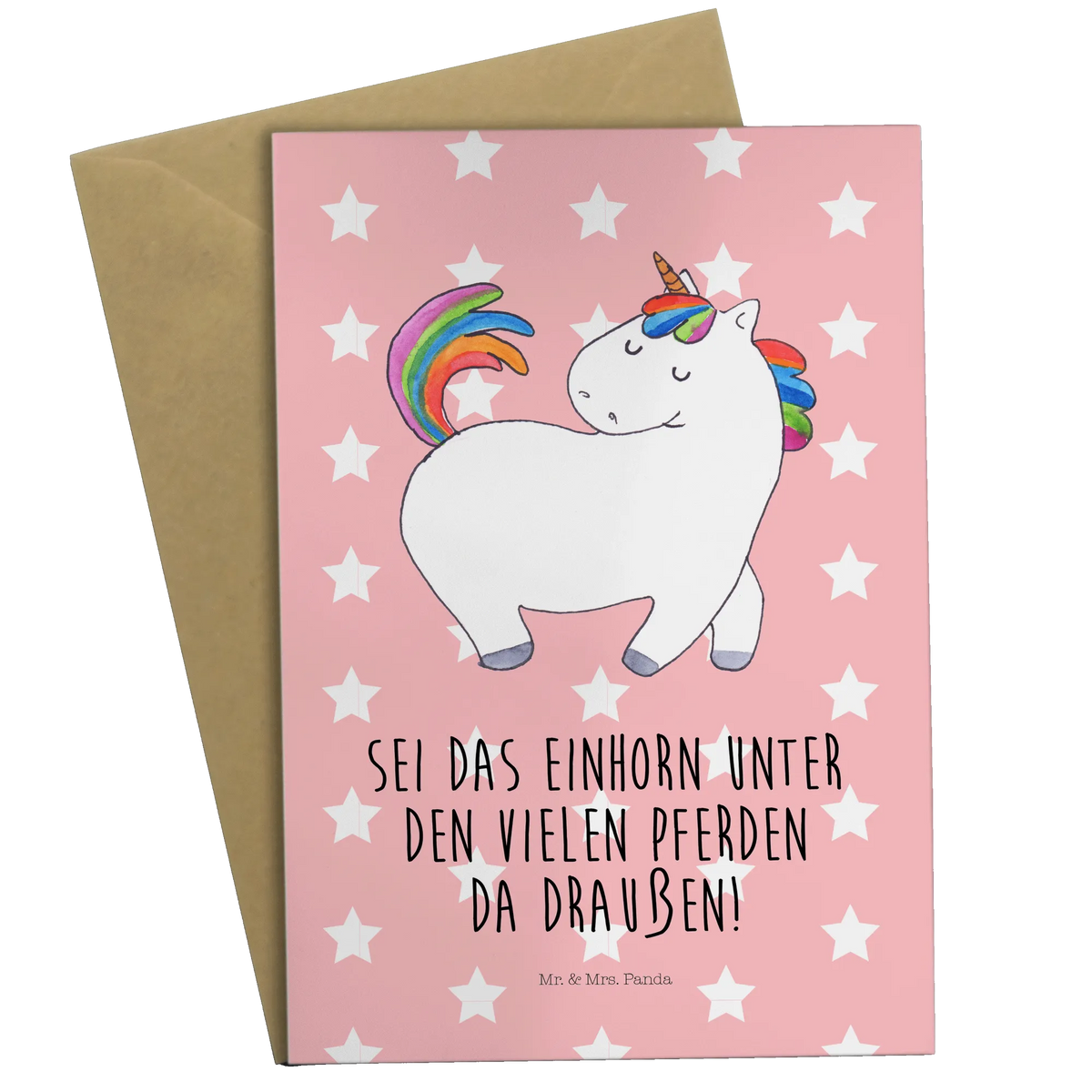 Grußkarte Einhorn Stolzieren