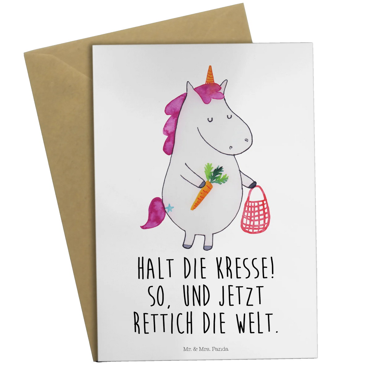 Grußkarte Einhorn Gemüse