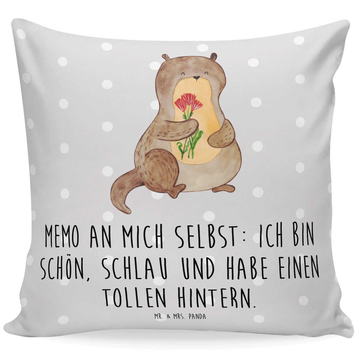 40x40 Kissen Otter Blumenstrauß