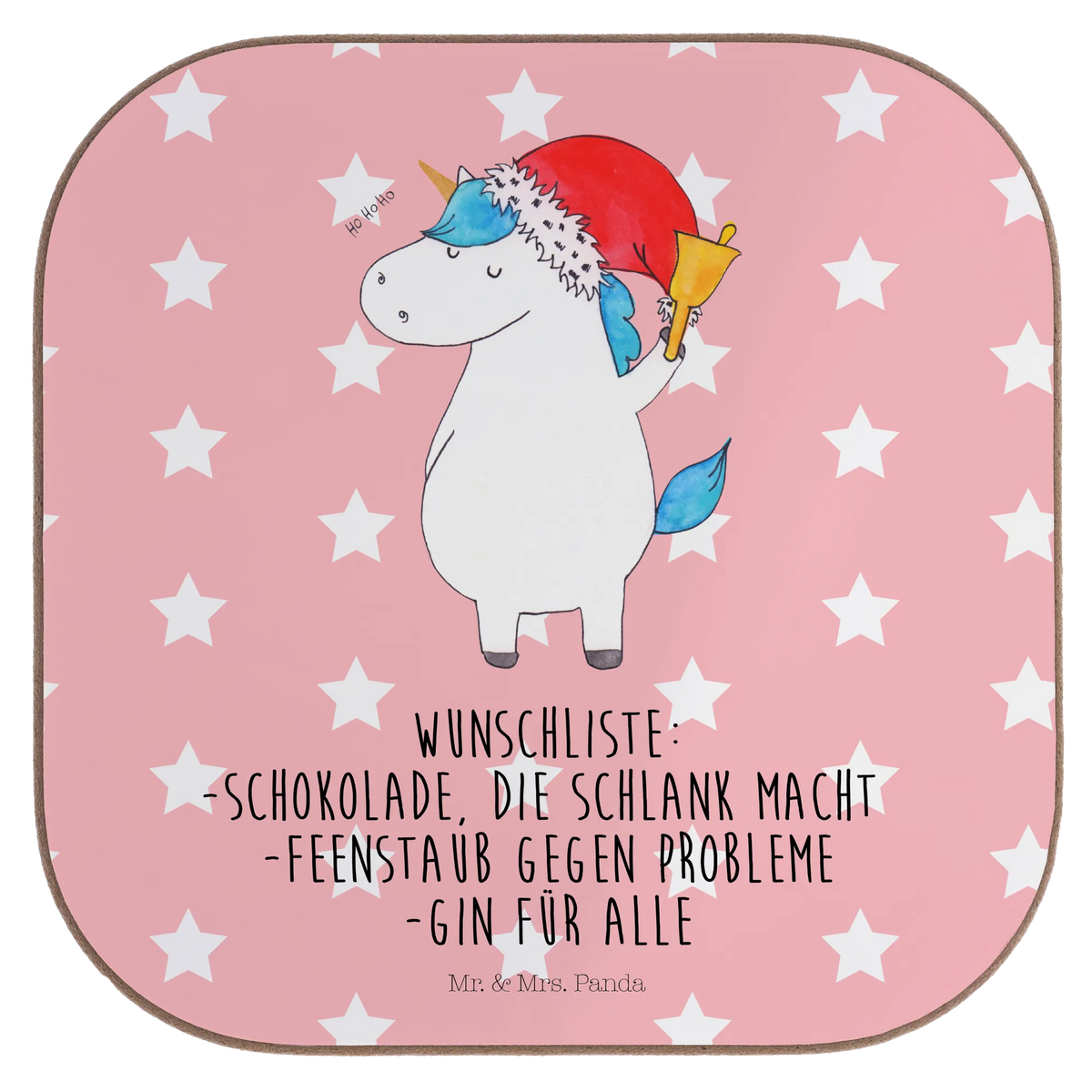 Untersetzer Einhorn Weihnachtsmann