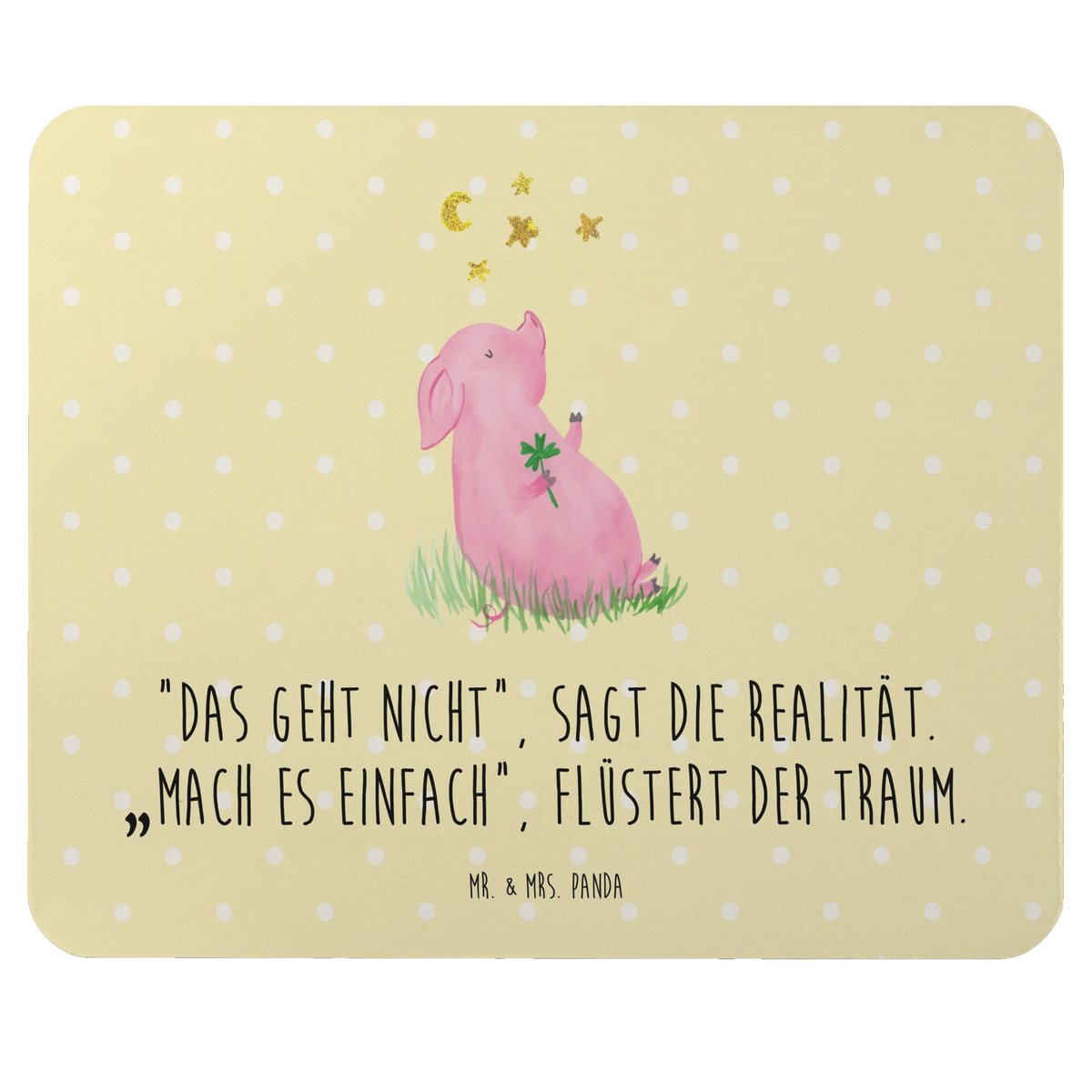 Mouse mat Pig Luck cute, cute animal motives, hand drawn, funny sayings, good mood, special gifts, animal lover, small animals, gift ideas, gifts, card, Lucky bastard. Luck, asterisks, piglet, lucky charm, stars, goals