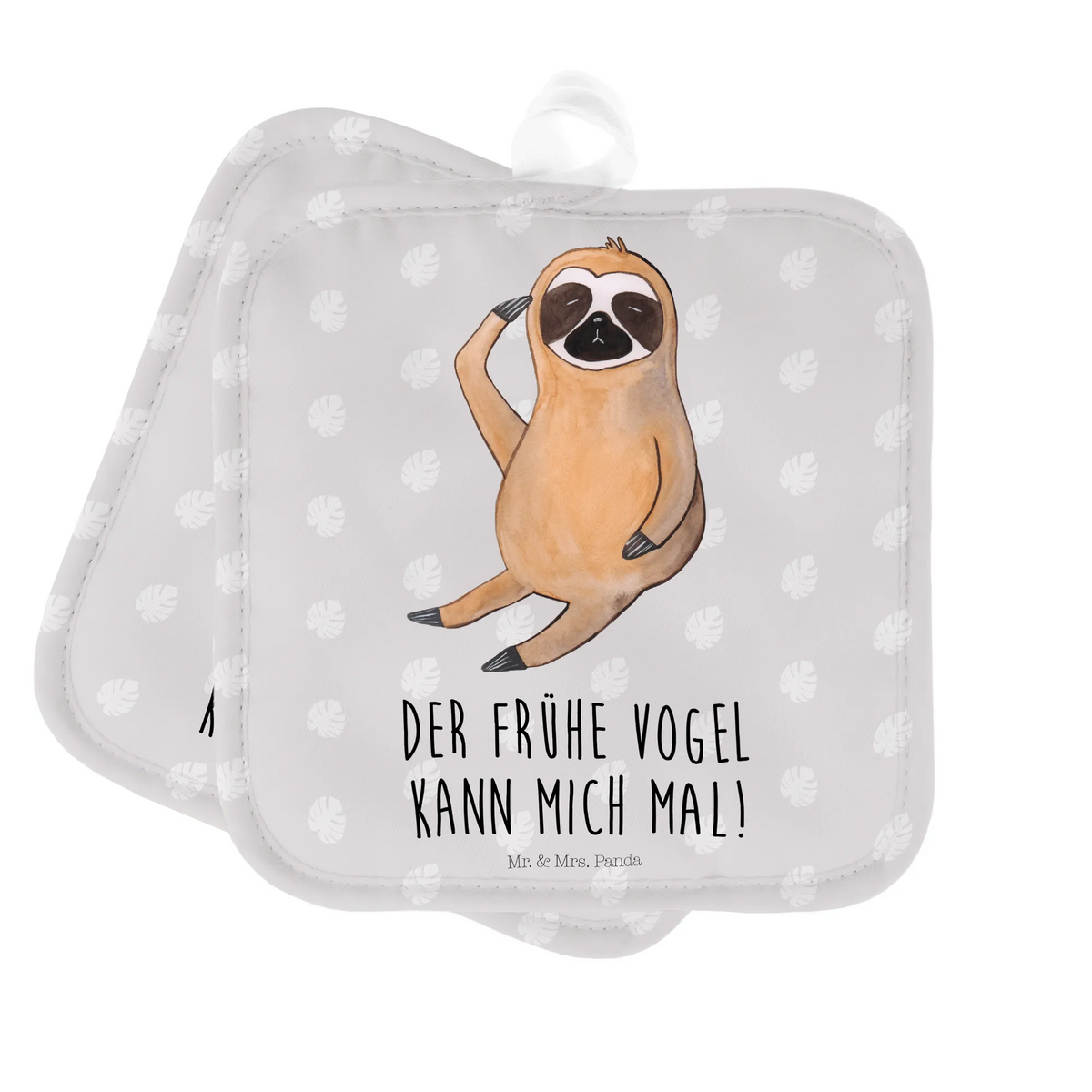 2er Set Topflappen  Faultier Vogel