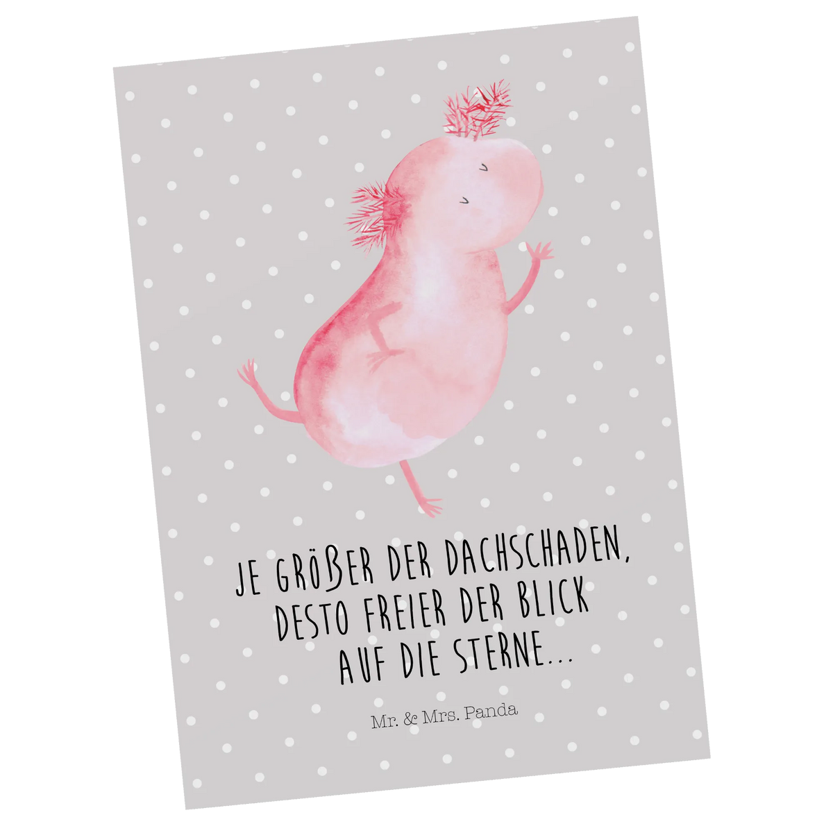 Postkarte Axolotl Tanzen einzelkarte, Kunstkarten, Postkarten, Postkarte, Ansichtskarte, Ansichtskarten, kunstkarte, Designkarte, Fotokarte, spruchkarte, Grußkarte, bildkarte, Motivkarte, Axolotl, Molch, Beste Freundin, Verrückt, Axolot, Freundin, Dachschaden, Lurche, Lurch, Sterne, Schwanzlurch