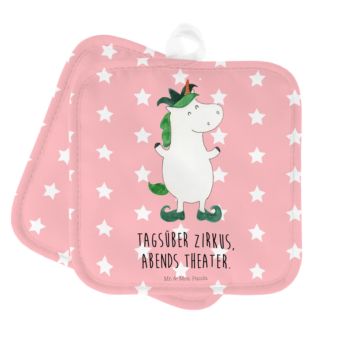 2er Set Topflappen  Einhorn Joker