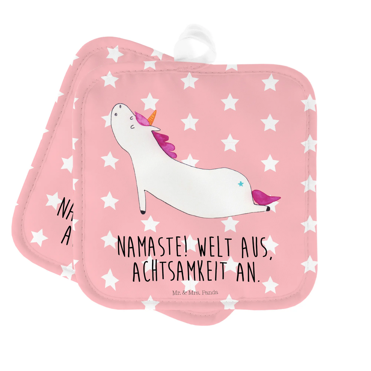 2er Set Topflappen  Einhorn Yoga