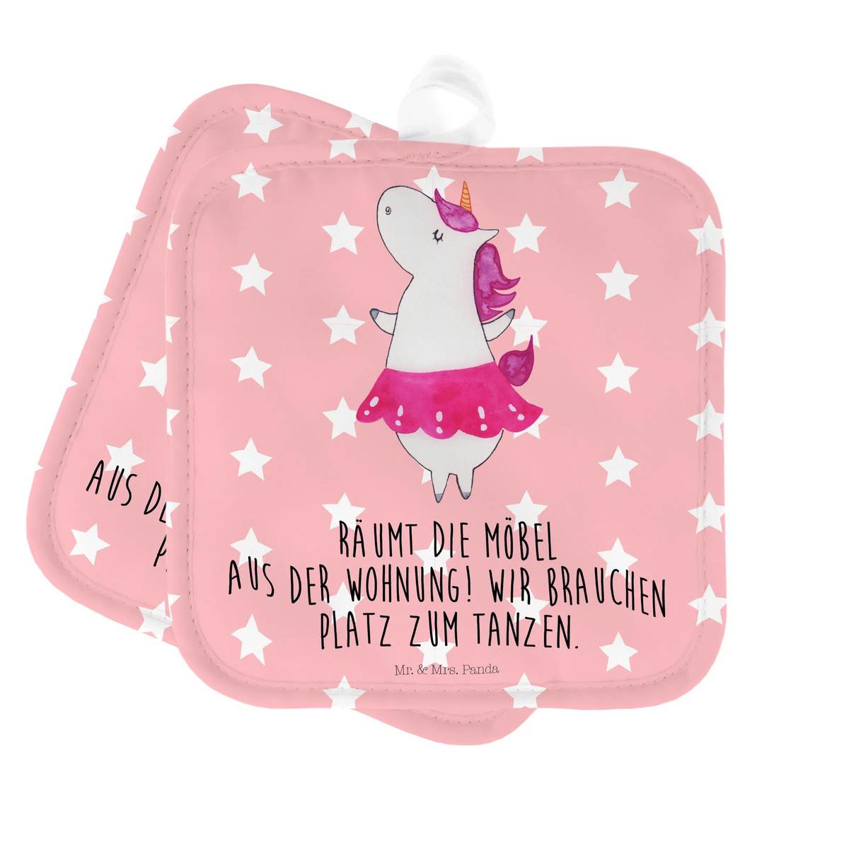 2er Set Topflappen  Einhorn Ballerina