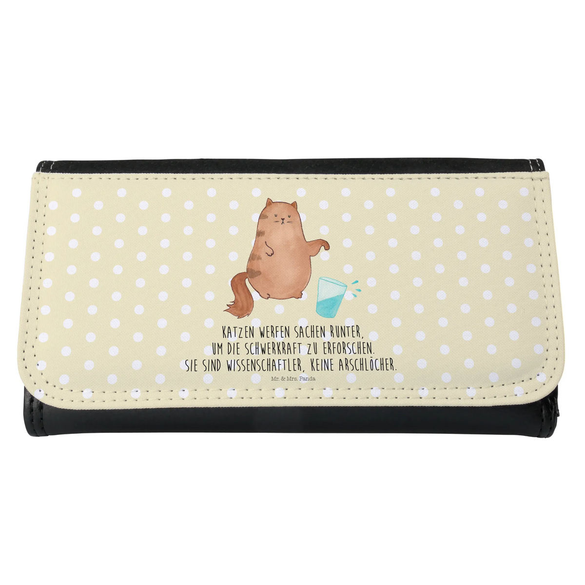 Damen Portemonnaie Katze Wasserglas