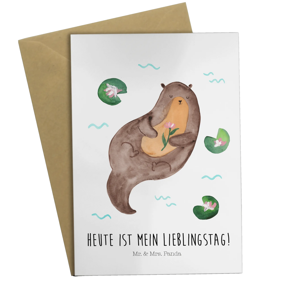Grußkarte Otter Seerose Motivkarte, einladungskarten, Grußkarten, Grußkarte, osterkarten, jubiläumskarte, hochzeitskarten, neujahrskarte, Glückwunschkarte, Klappkarte, dankeskarten, kommunionskarte, firmungskarte, weihnachtskarten, osterkarte, glückwunschkarten, spruchkarte, vatertagskarte, Beileidskarte, valentinstagskarte, abiturkarte, babykarte, genesungskarte, Fischotter, Otter, Seeotter, Otter Seeotter See Otter