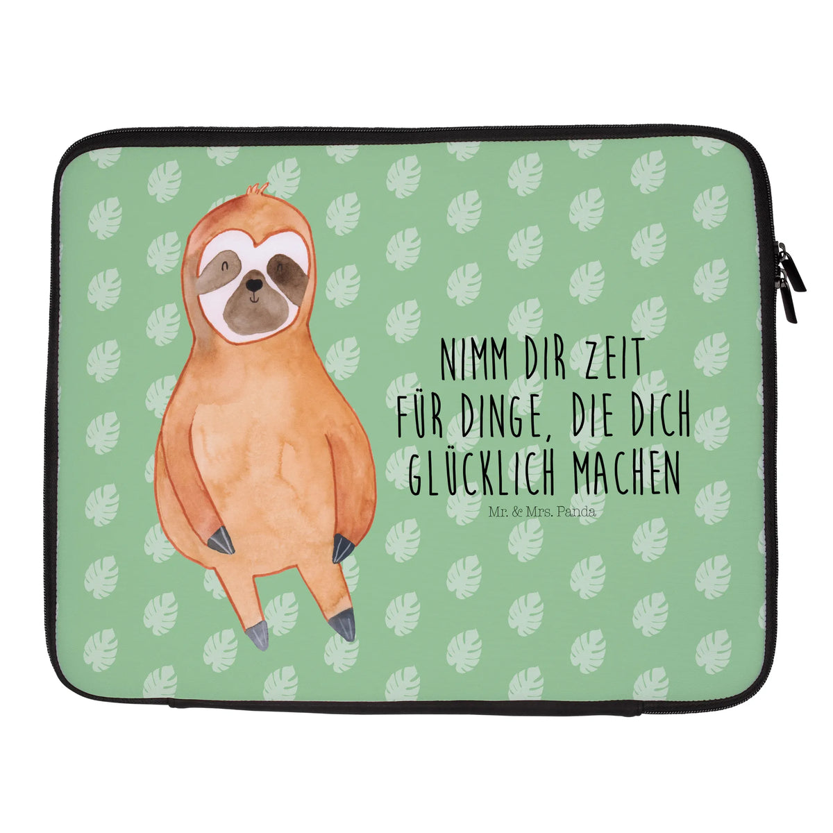 Notebook Tasche Faultier Zufrieden