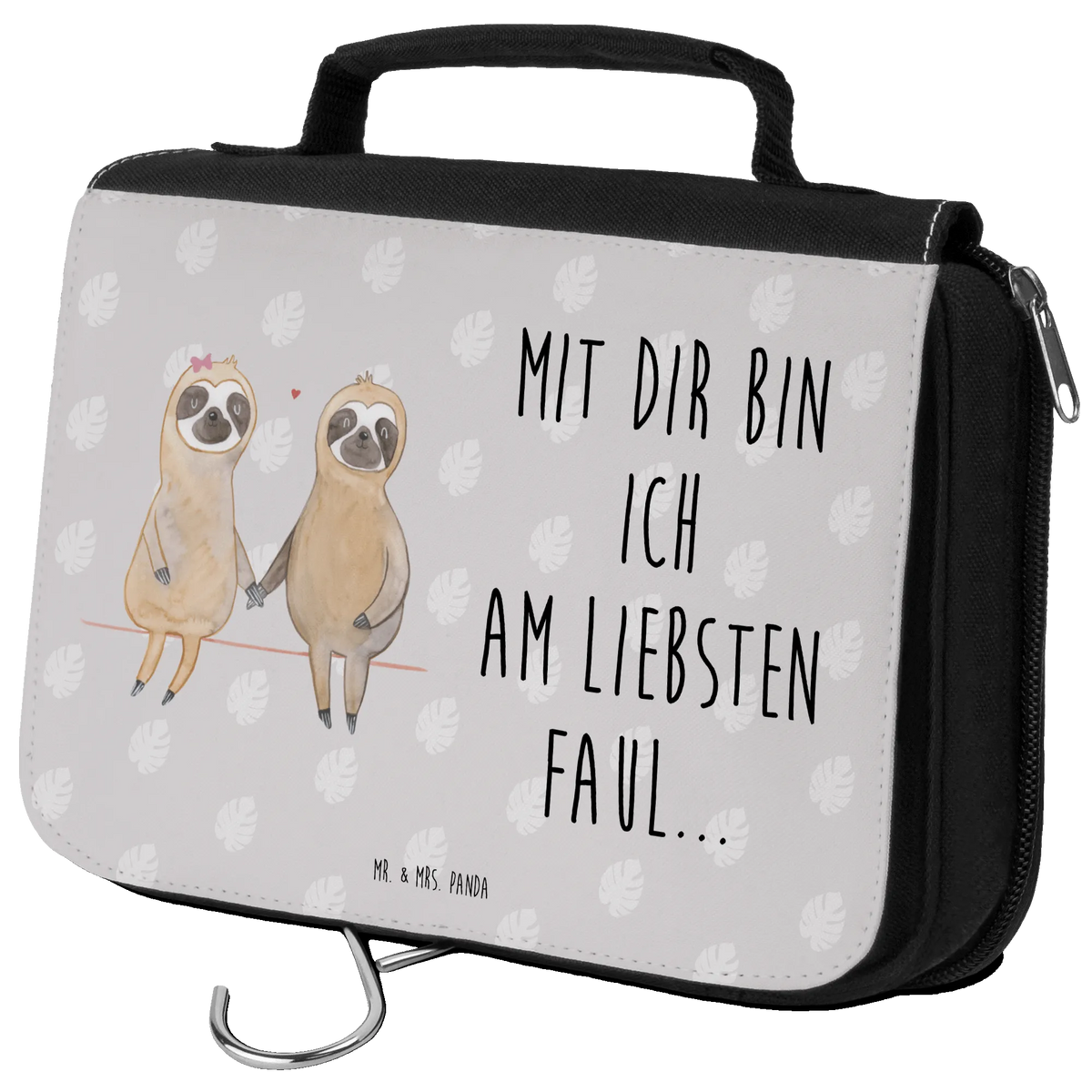 Kulturbeutel Faultier Pärchen Waschbeutel, duschbeutel, Kulturtasche, Schminktasche, Necessaire, hygienebeutel, hygienetasche, Toilettentasche, kulturtäschchen, kosmetiktäschchen, Schminkbeutel, beauty case, Reisebeutel, Waschtasche, Kosmetiktasche, beautycase, Make-Up Tasche, Kulturbeutel, Kosmetikbeutel, badtasche, Reise-Kulturtasche, Faultier, Faultier Geschenk, Faultier Deko, Verlobt, faul, Liebespaar, Faultierpärchen, Liebe, Faultierliebe, Gemeinsam, Relaxen, Faultiere, Lieblingstier, Langsamkeit, Beziehung, Verliebt, Pärchen