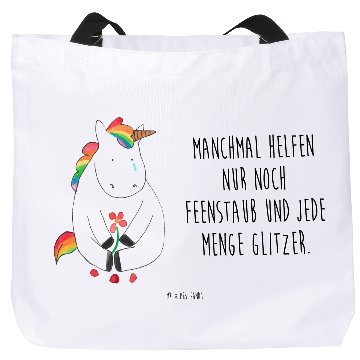 Shopper Einhorn Traurig Alltagstasche, Reisetasche, Freizeittasche, studententasche, Unitasche, XL Tasche, Beutel, Schulbeutel, Laptoptasche, Shopper Tasche, Einkaufstasche, City-Shopper, Statement-Tasche, Tote Bag, Tragetasche, Stoffbeutel, Stofftasche, Strandtasche, Schultasche, Büchertasche, Tragebeutel, Pandatasche, Henkeltasche, Urlaubstasche, Tasche, XXL Tasche, Unicorn, Einhorn, Einhörner, Einhorn Deko, Freunde, Liebe, Trauer, Blume, Grußkarte, Glitzer, Trösten. Freundschaft