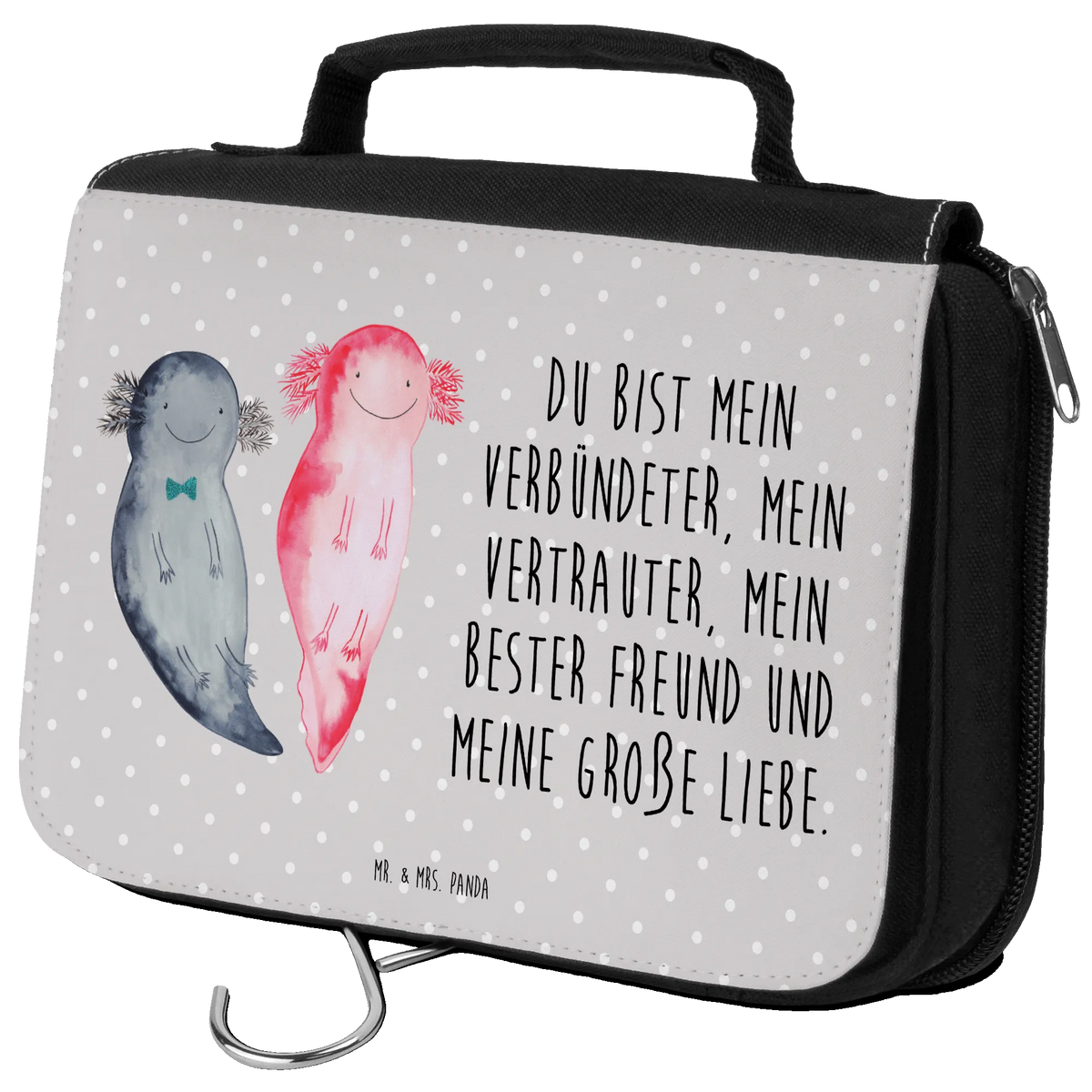 Kulturbeutel Axolotl Freundin Make-Up Tasche, Schminkbeutel, kulturtäschchen, badtasche, Reise-Kulturtasche, Kulturtasche, hygienebeutel, beautycase, Waschbeutel, Waschtasche, Kosmetiktasche, hygienetasche, beauty case, Kulturbeutel, duschbeutel, Toilettentasche, Kosmetikbeutel, Reisebeutel, Necessaire, kosmetiktäschchen, Schminktasche, Axolotl, Molch, Schwanzlurch, Valentinstag, Große Liebe, Ehemann, Lurch, Liebe, Axolot, Jahrestag, Freund, Verlobter, Lurche, Liebesbeweis