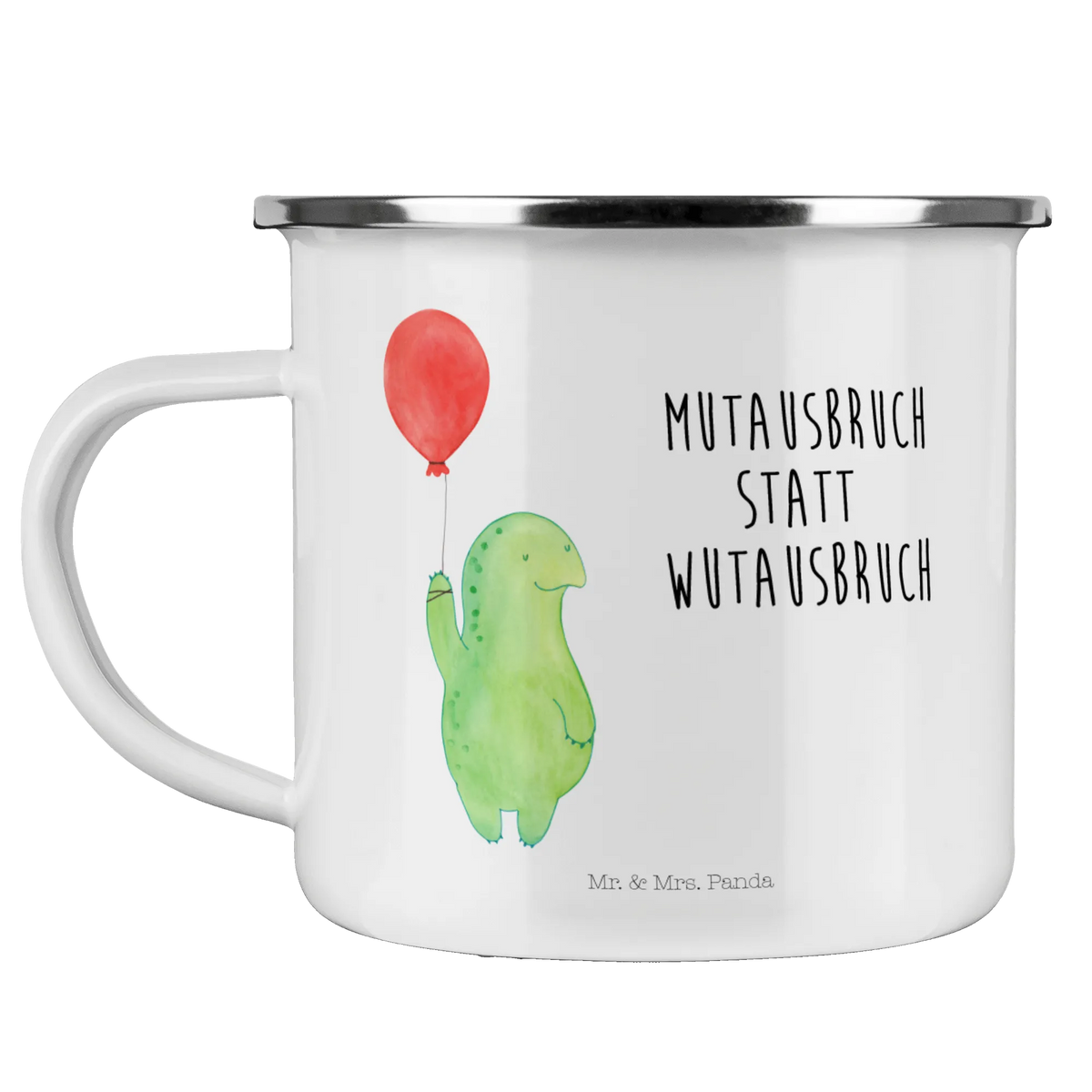 Enamel camping mug tortoise balloon