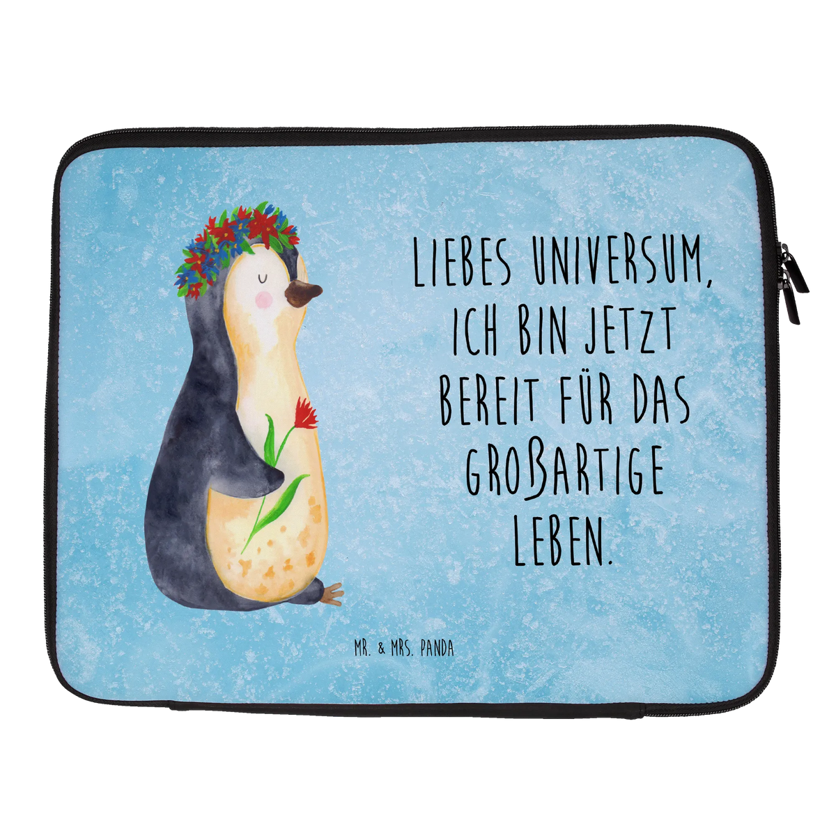 Notebook Tasche Pinguin Blumen