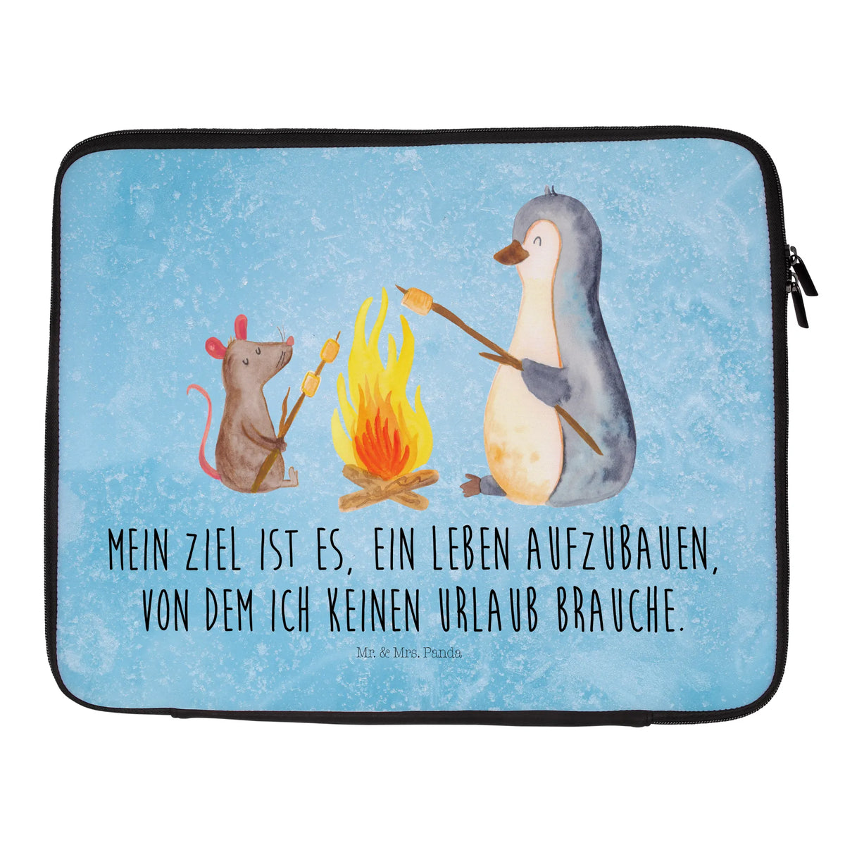 Notebook Tasche Pinguin Lagerfeuer