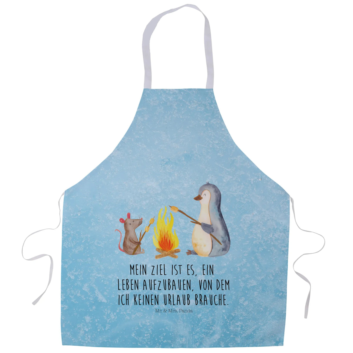 Kochschürze Pinguin Lagerfeuer