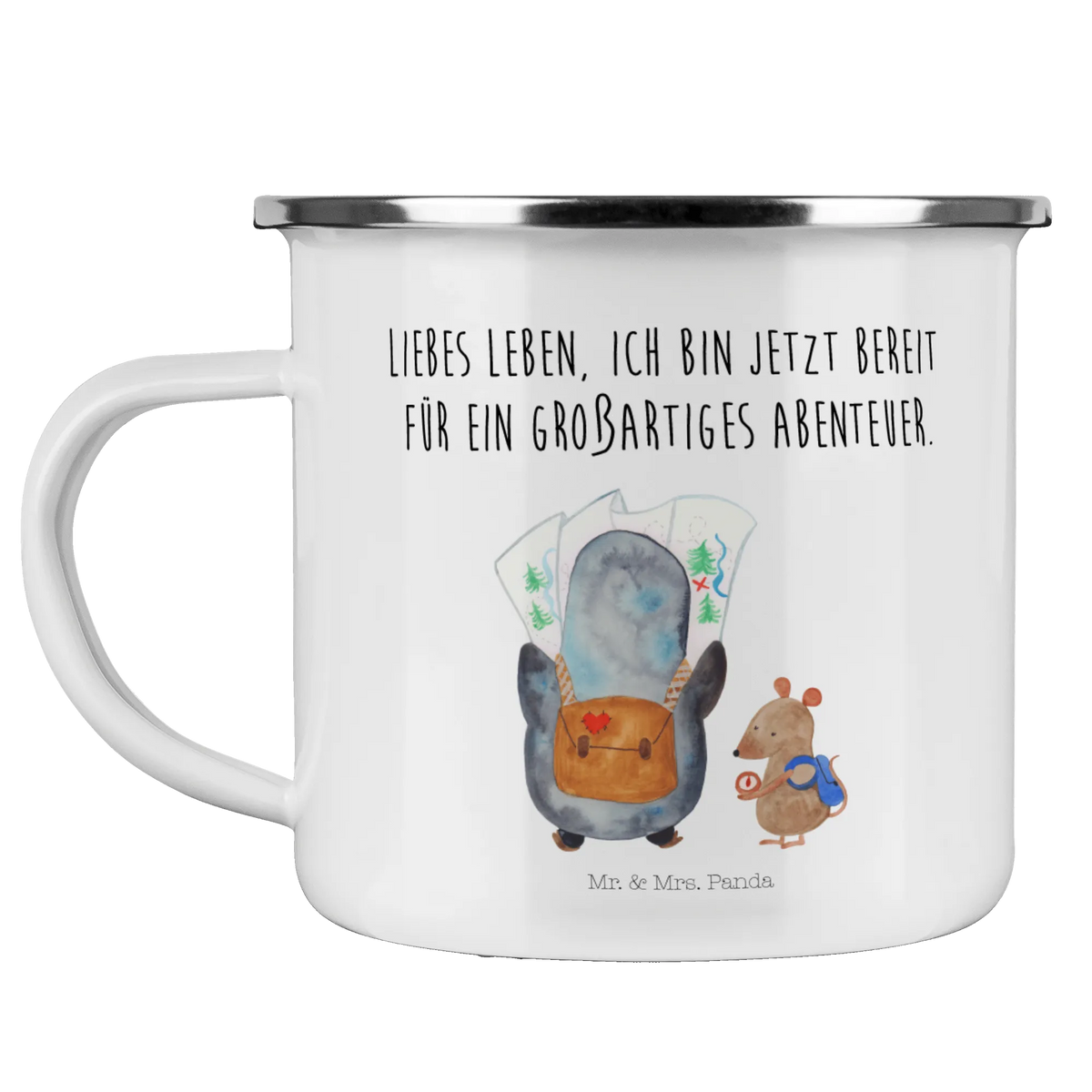 Camping Emaille Tasse Pinguin & Maus Wanderer Outdoor Becher, Emaille Becher, emaillebecher, Campingtasse, Motivtasse, Kaffeepott, Emaille Tasse, Campingbecher, Blechtasse, Pott, outdoortasse, Emailletasse, blechbecher, Reisebecher, Outdoor Tasse, Tasse Emaille, wanderbecher, metallbecher, Teebecher, reisetasse, becher emaille, Teetasse, wandertasse, Haferl, Pinguin, Roadtrip, Abenteuer, Ausflug, Wanderlust, Abenteurer, Wandern, Pinguine