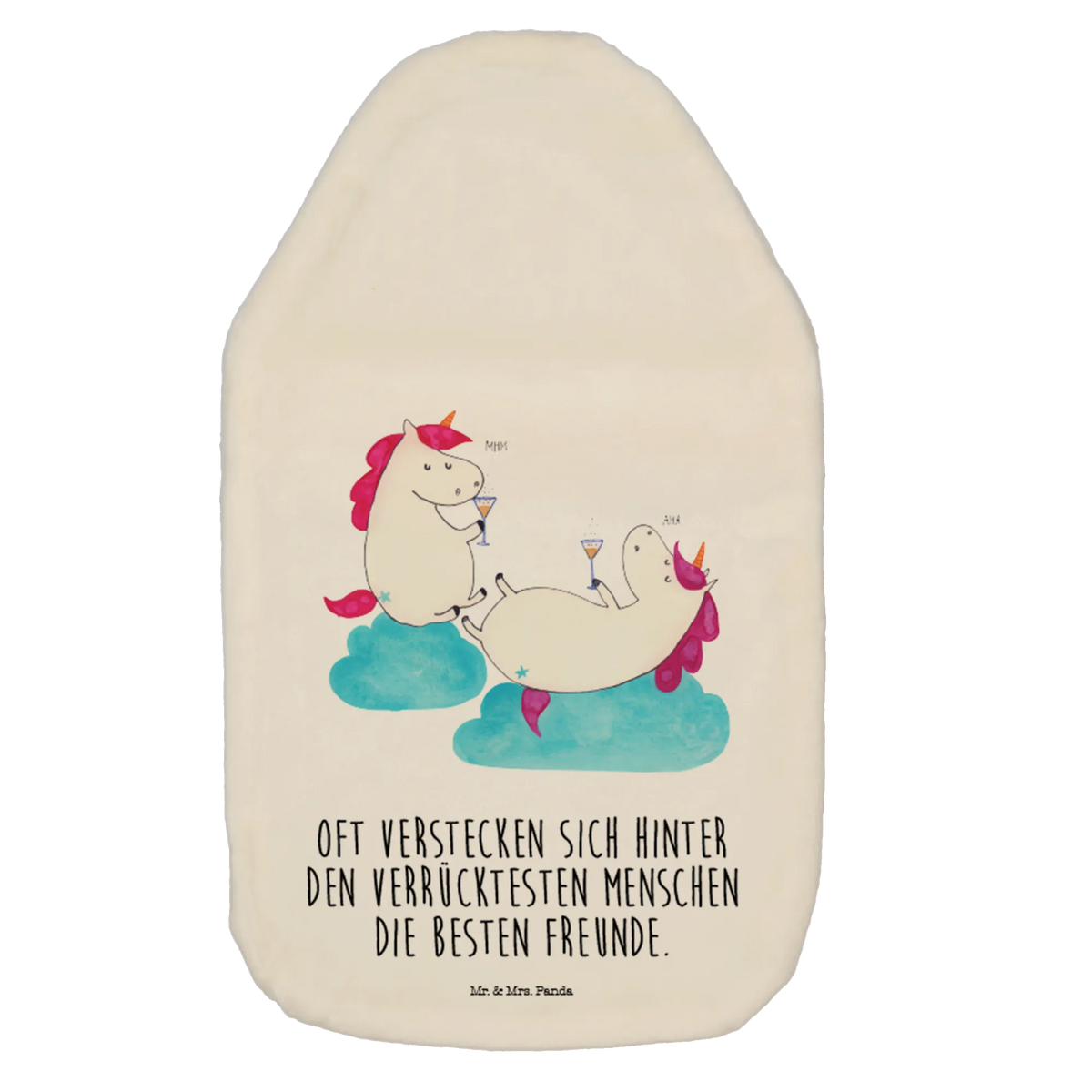 Wärmflasche Einhorn Sekt