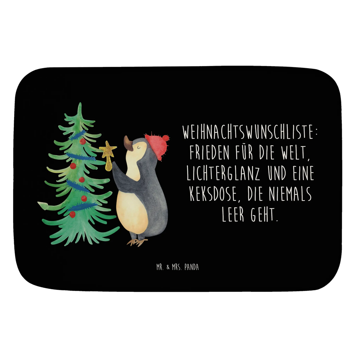 Bath mat penguin Christmas tree snow, Christmas time
