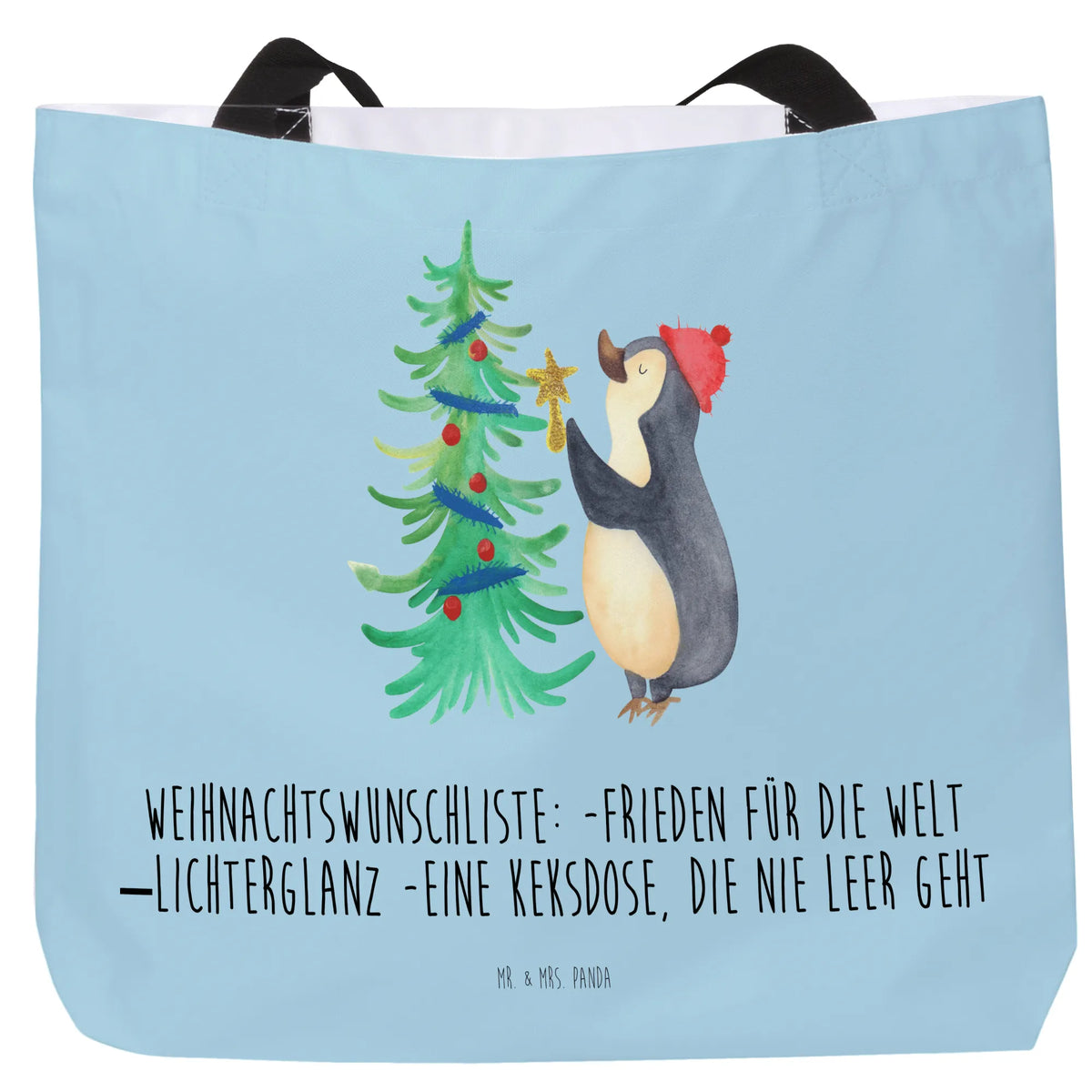 Shopper penguin Christmas tree