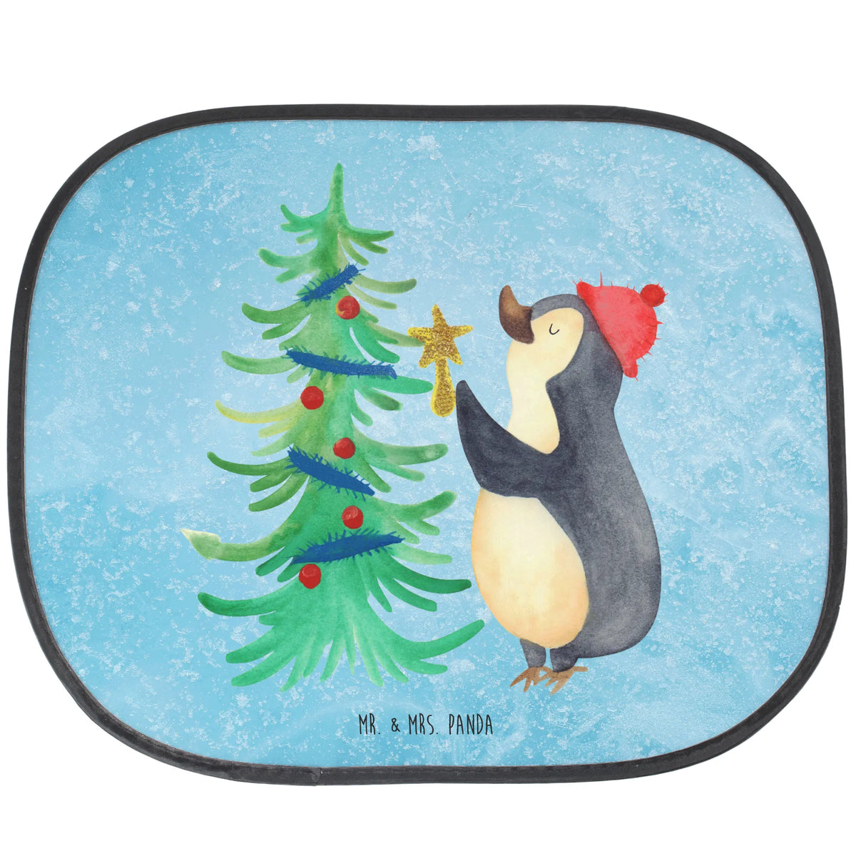 Car sun shade penguin Christmas tree