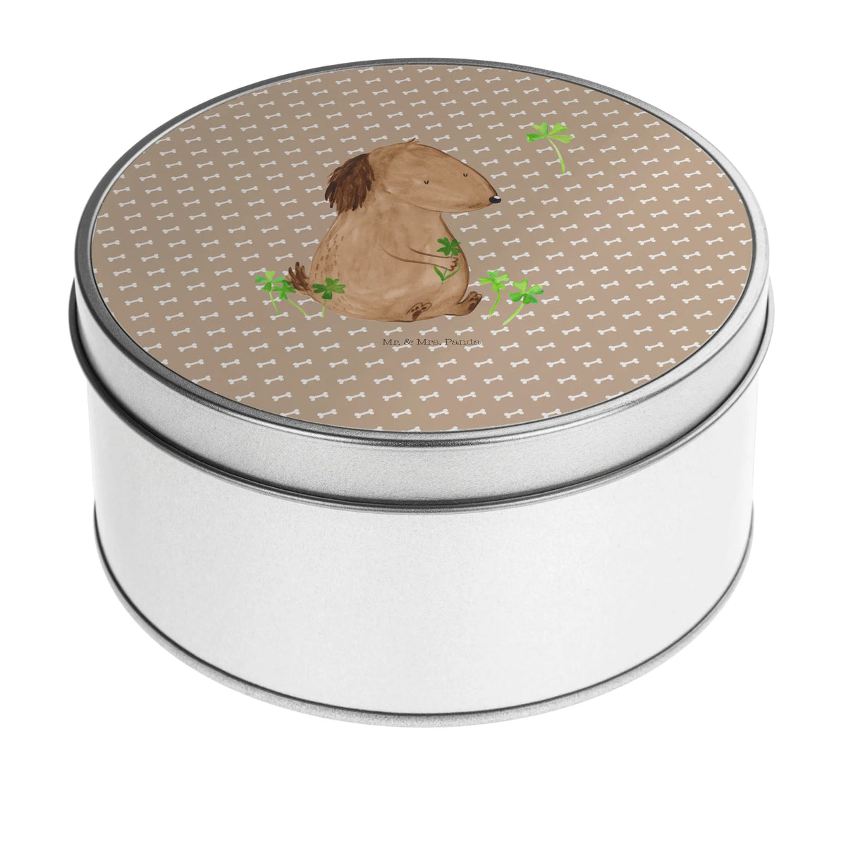 Blechdose rund Hund Kleeblatt