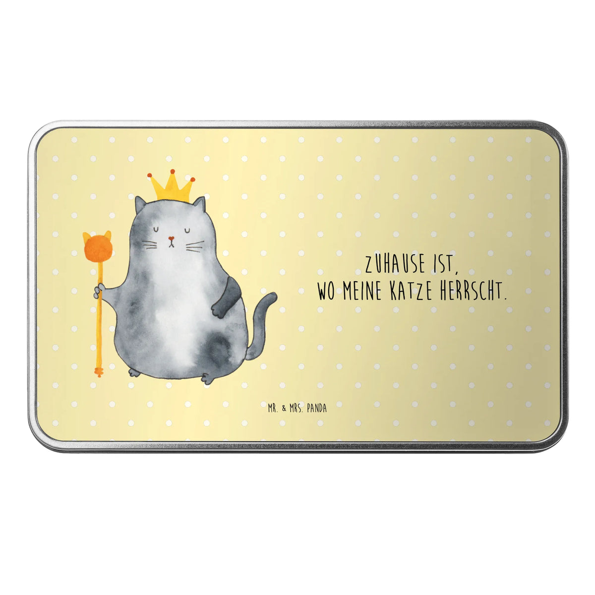 Metal tin Cat king animal lover, tomcat, kitty, meow, kitten, housecat, mama cat, love cats, cat image, cat fan, cat lover, cat fancier, cat decoration, gift for cat lover, cat owner, funny cats, cat sayings, cat motto, funny cat gifts, fan merchandise, cat stuff, pussy, pet, king, moving in, tenement, apartment, first own apartment, move