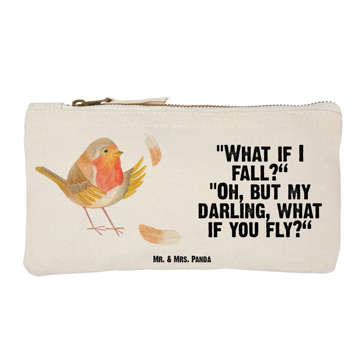 Schminktasche Rotkehlchen Federn Schminkbeutel, Schminktasche, Baumwolltasche, Kosmetikbeutel, Schminktäschchen, Kosmetiktasche, Schlamper, Schulmäppchen, Waschtasche, Stiftemäppchen, Stoffbeutel, toiletry bag, Beauty Bag, Waschbeutel, Baumwollbeutel, aufbewahrungsbeutel, Stifteetui, beauty case, Federmappe, Kulturtasche, aufbewahrungstasche, kosmetiktäschchen, Pinseltasche, Make-Up Tasche, Pouch, Kulturbeutel, utensilientasche, pencil case, beauty tasche, Täschchen, Federtasche, Mäppchen, Etui, Schlampermäppchen, Tiermotive, Gute Laune, Tiere, Lustige Sprüche, Motivationsbilder, Spruch Motivation, fliegen, Spruch Mut, What If I Fall, Vogel, Motivation Sprüche, Rotkehlchen